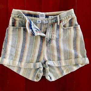 BULLDOG FADED STRIPED DENIM SHORTS